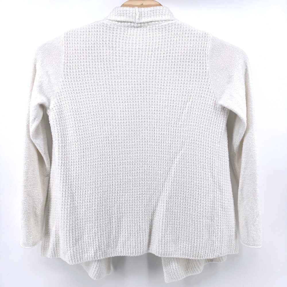 Barefoot Dreams Cardigan Large Cream White CozyChic Lite Montecito 485 Waffle - Picture 3 of 7